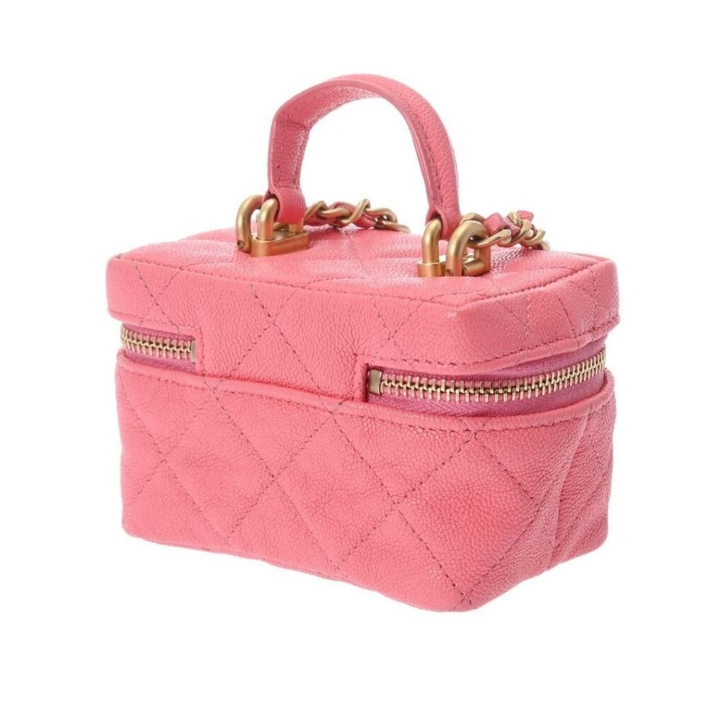 CHANEL Lambskin Quilted Mini Top Handle Rectangular Flap Bag Pink - Picture 4 of 11